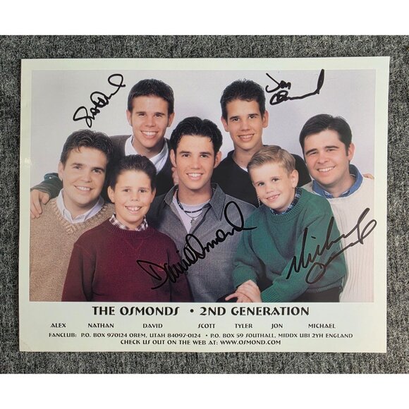 Autographed Osmonds 2nd Generation 8x10 Photo Signed By Alex Nathan David Tyler - Picture 1 of 8